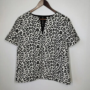 W118 by Walter Baker Randi Leopard Print Jacquard Career Blouse Size‎ Small